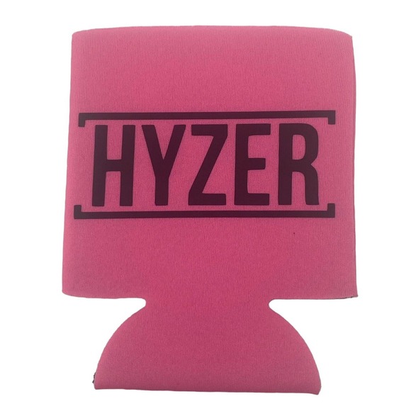 Disc Golf Koozie Cooler Custom Made Double Sided Vinyl Logo HYZER ACED PINK - Picture 2 of 4